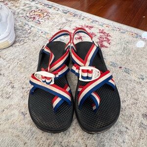 Chaco Women's Athletic Sandals with Red, White, and Blue Straps